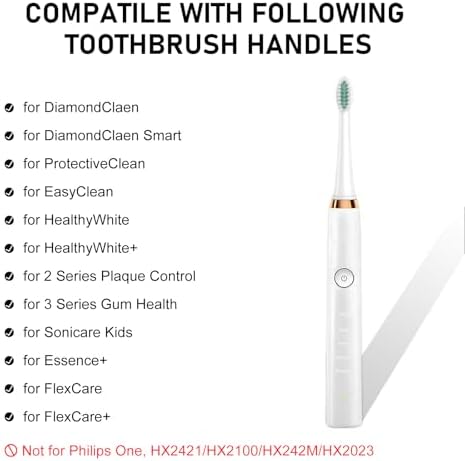 Toothbrush Heads for Philips Sonicare Replacement Brush Heads with Protective Cover Soft Dupont Bristles Electric Toothbrush Replacement Heads for Oral Health, 16 Pack - 1