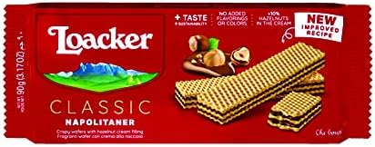 Loacker Classic Vanilla Wafer Napolitaner(Hazelnut) 90 Grams - Italy