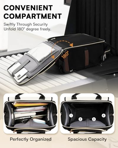 Image of Rolling Backpack for Women, Travel Rolling Laptop Backpack with Wheels