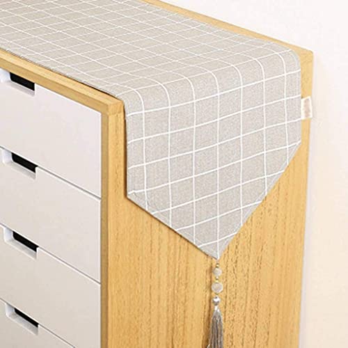 Chemin de table géométrique coton lin nappe table basse lit armoire - 2
