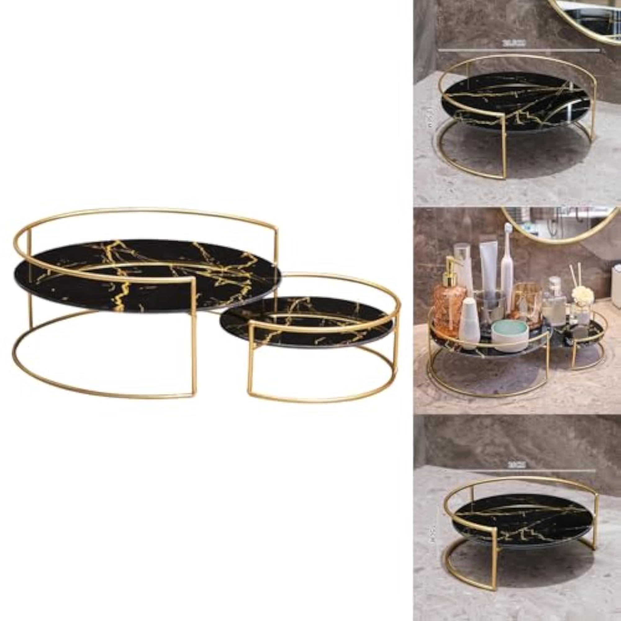 Multifunctional Black Bathroom Counter Organizer