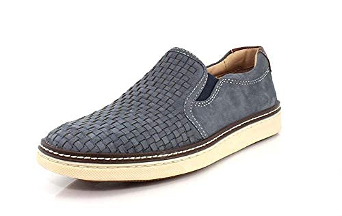 Johnston & Murphy Men's McGuffey Woven Slip On Denim Tumbled Nubuck 8 M US
