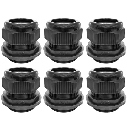 Cable Glands-PENGLIN 2” NPT Nylon Cable Connector,IP68 Waterproof Strain Relief Cord Adjustable Connector with Gaskets for Electrical Box (2 Inch (6-Pack))
