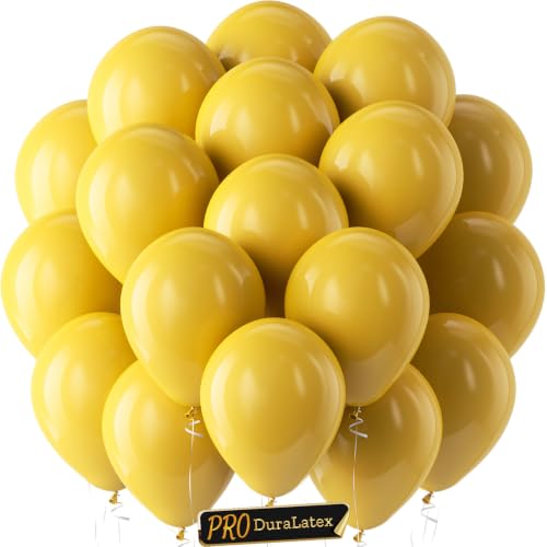 Image of Bezente Pro Duralatex Mustard Yellow Extra-Thick Balloons 120 Pack 10 inch