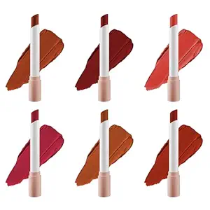 PINK N BLUE® | #Attitude Matte Lipstick Box | Set of 6 Shades for Confident Looks | Non-Transfer | Kiss Proof | Smudge Proof |