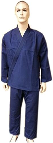 Woldorf USA Brazilian jiu Jitsu Kimono Pearl Weave Gi Competition Uniform Navy Blue with Ripstop Pant A2 NO Logo