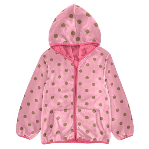 GuoChe Polka Dots Bright Pink Mid Century Modern Sherpa Jacket Baby Boy