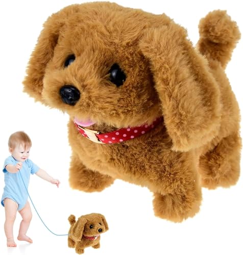 ZBATHTOY Dogs Toy for Kids Crawling Toy Gifts for Boys Girls 1 2 3 4 5 Year Old Walking Barking Interactive Dog Toy for 1-6 Year Old Boys Girls Kids Birthday Gift Present 2 3 4 5 Years Old