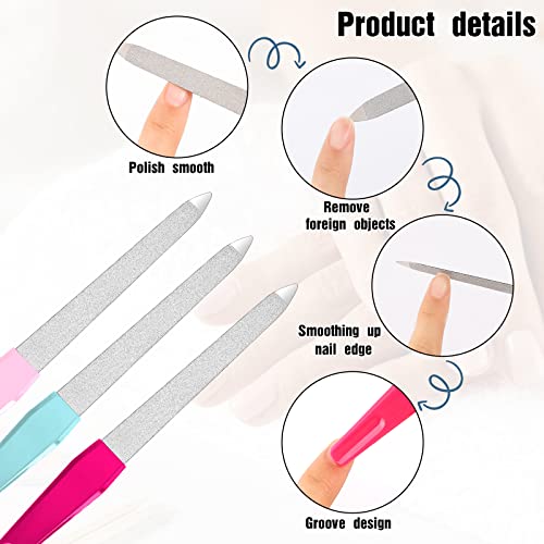 Sword Nail File,6 Pcs Metal Nail Files For Natural Nails Professional Double Sided Sapphire Grit Nail File For Manicure Pedicure Stainless Steel For Nail Filer Sword Fingernail Files With Pointed Tip #TOP2