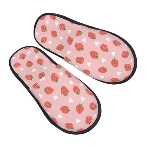 Strawberry Print Women Slippers Home Furry Shoes Keep Men Couples Shoes Warm For Women-2