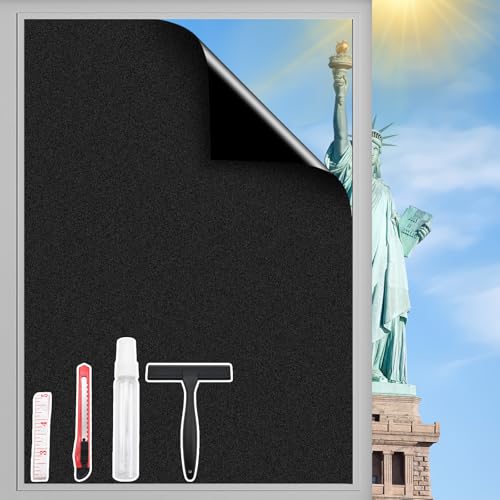 Total Blackout Window Film 100% Light Blocking, Blackout Window...
