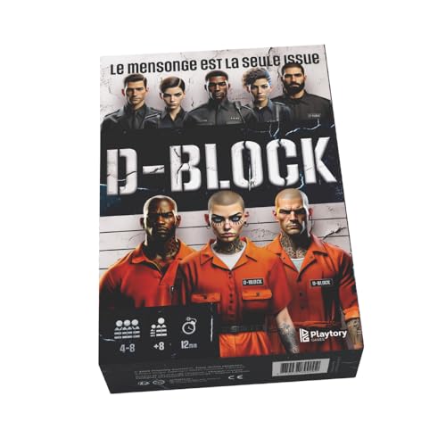D-Block - Jeu de société de Bluff et rôle caché - Jeu apéro Adultes - 4 à 8 Joueurs - Parties Rapides