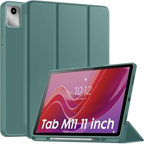 Image of Compatible for Lenovo Tab M11 Case with Pen Holder, Smart Flip Cover with Auto Sleep /Wake, Trifold Stand Protective Cover for Lenovo Tab M11 11 inch Tablet (Green)