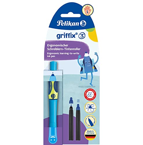 Griffix® 820479 Stylo à bille pour gaucher Neon Fresh Blue Pelikan 820479