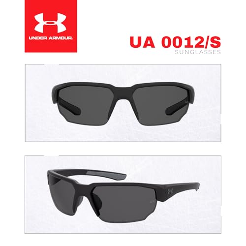 Under Armour Blitzing UA0012/G/S 0003/M9 70MM Matte Black/Gray Rectangular Sunglasses for Men +BUNDLE with ACCESSORY EYEWEAR KIT4