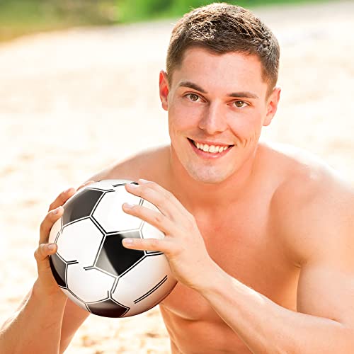 Grevosea 3 Stück Aufblasbarer Ball, 25cm Aufblasbarer Fußball Klein Aufblasbarer Strandball für Kinder Pool Fußball Wasserball für Sommer Strand Schwimmen Pool Sport Spiel Party Supplies