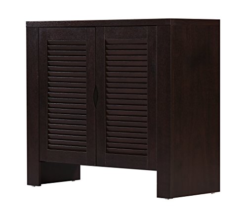 Image of DeckUp Giona 2-Door Engineered Wood Shoe Rack (Dark Wenge, Matte Finish), Cm