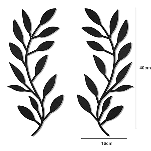 Reheyre 2Pcs Metal Leaves Hanging Wall Decor, Modern Art Leaf For Living Room Bedroom, Wall Art Floral Line Wrought Iron Sculptures Wall Decoration F #TOP6