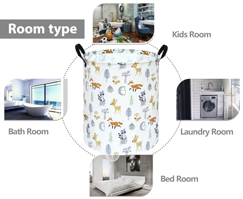 Image of Round Laundry Basket Storage Bins Nursery Hamper Gift Baskets for Home,Office,Home Decor