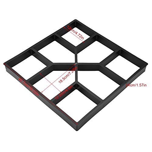 Gehweg Pflasterform Stein Schablone Beton Betonform Schalungsform Pflasterschablone Pflastersteinform aus Kunststof für Weg- und Terrassenfliesen 40X40X4cm