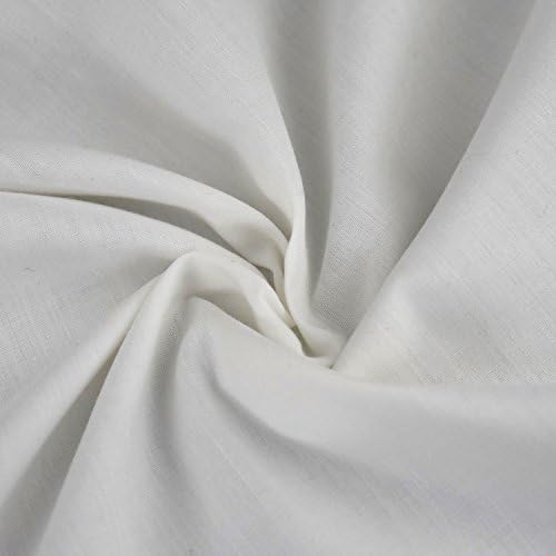 Plain Solid Dyed Polycotton Pre Shrunk Fabric Material Linings Dress Making Crafts Home Décor Table Cloth Sheeting Quilting | 60+ Colours | 45 - 112 cm Wide (Sold by The Metre, White)