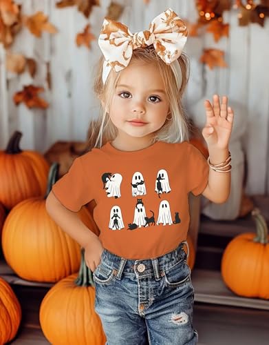 Ghost Cat Halloween Toddler T-Shirts Cute Spooky Season Graphic Tee Tops Black Cats Lover Clothes2