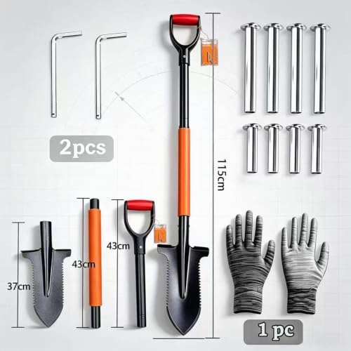Beche Jardinage Coupante 115 cm,Pelle de Jardin,Bêche spécial massifs,Dents Ultra-aiguisées en Acier, Ultra-résistante et légère,Acier 1050Mn – vue 2