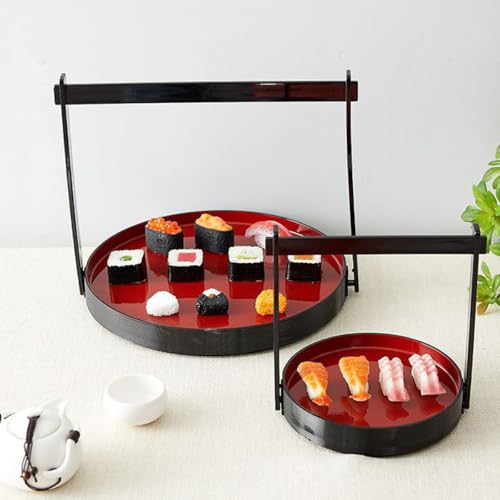 Plato Sushi de Plástico Rojo INOOMP Rectangular 8.27 in miniatura 7