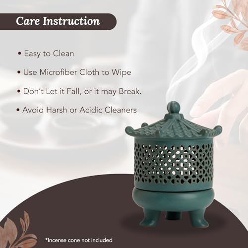 Image of Ekhasa Ceramic Dhoop Dani Loban Burner Holder Stand for Home | Dhup Kapoor Dani for Puja | Sambrani Dhoop Holder | Dhuni Burner Samrani Dhoop Batti Stand for Pooja | Dhup Stand Incense Oud Burner