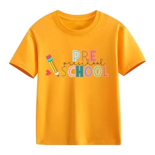 Back to School T Shirt for Toddler Girls Boys First Day of Preschool Tshirts Short Sleeve Cotton Crewneck Tops2