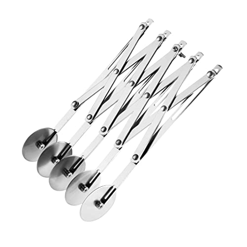 Vogue Coupe pâte extensible 5 roulettes en acier inoxydable, largeur : 57 mm, extensible jusqu'à 490 mm, coupe-bande à pâtisserie en treillis, diviseuse de...