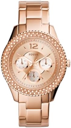Fossil Relógio feminino Stella de aço inoxidável com detalhes em