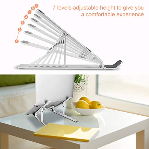 Aigital Laptop Stand Portable Foldable Computer Tablet Stand Multi-Angle Adjustable Creative Storage Laptop Holder Riser Compatible with 10\"-17\" Notebook PC Tablet Thinkpad - Thumbnail 4