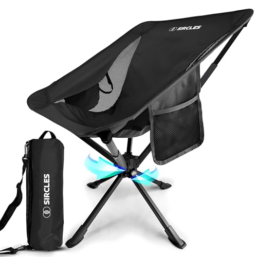 SIRCLES Sedia da campeggio portatile e girevole, installazione in 8 secondi, pieghevole in 5...