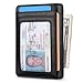 Buffway Slim Minimalist Front Pocket RFID Blocking Leather Wallets for Men and Women - Alaska Black