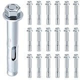 Otoolling 20 Pack 1/2 x 3-inch Sleeve Anchors for Concrete Hex Head Concrete Anchor Bolts Zinc Plated for Masonry Brick Heavy Duty Bolts Secure Fastening
