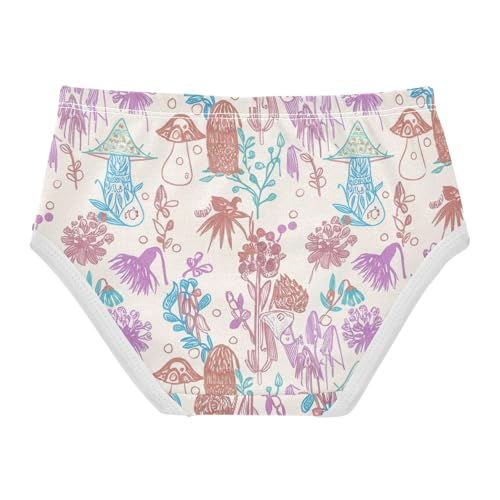 Cute Mushrooms Beige Girl Panties Cute Girls Underwear Toddlers Cotton Personalized Briefs Underpants 2t2
