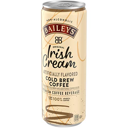 Bailey's Non-Alcoholic Original Irish Cream Flavored Cold Brew Coffee (11 fl oz Cans, Pack of 12)