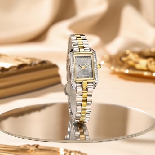 Image of London Fog Gresham Collection Watch for Women with Rectangular Dial, Crystal Hour Markers, Quartz Movement, Stainless Steel Strap and Water Resistant - LFW20002
