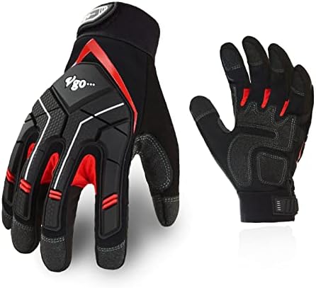 Vgo... Winter Mechanic Work Gloves, 0°C/32°F Coldproof Waterproof Impact Gloves, Heavy-Duty, Anti-Vibration (Size XL, Black, SL8849FW, 1Pair)