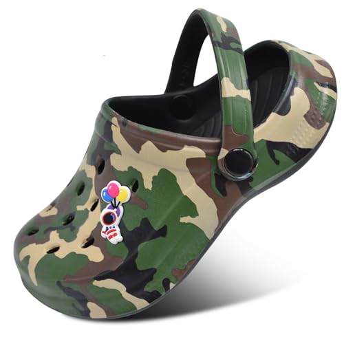 Cyiecw Toddler Kids Clogs Garden Shoes for Boys Girls, Children Slip On Slides Sandals Indoor Outdoor, Kid Beach Pool Water Shoes with Non-Slip Sole