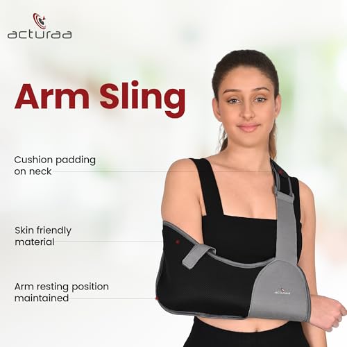 Image of acturaa Arm Sling Shoulder Immobilizer for Women and Men, fit Left or Right Arm - Rotator Cuff Support Brace - Medical Sling for Shoulder, Clavicle, Elbow Injury (Universal Size: Bust 28″-46″)