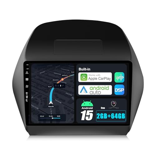 Autoradio para Hyundai IX35 con Android 15, pantalla IPS de 10.1 pulgadas y CarPlay inalámbrico