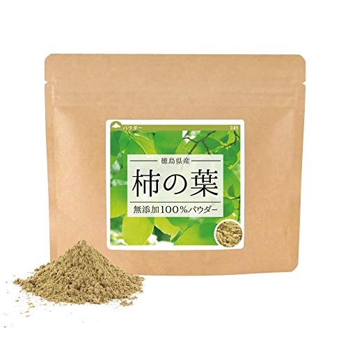 健康 野草茶センター 柿の葉茶 柿茶 国産 無添加 柿の葉100％ 粉末 パウダー 健美茶 100g×2個セット