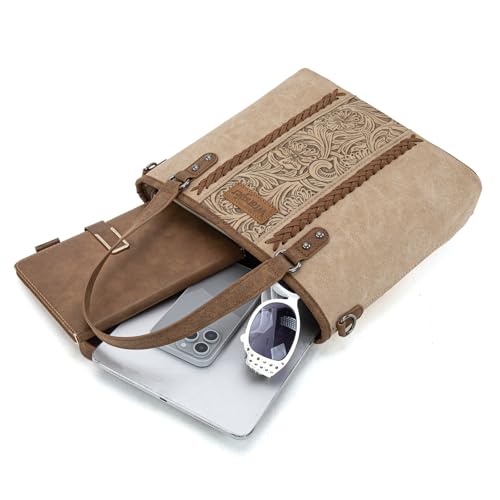 Image of Montana West X Wrangler Tote Bag for Women Western Purses with Detachable Strap Medium Satchel Handbags | with Crossbody Strap