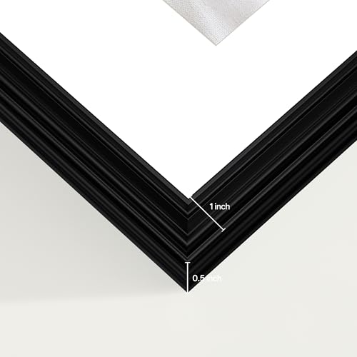 Image of eletecpro 11x14 Black Picture Frames Set of 4, Vintage Photo Frames with Clear Acrylic Cover, Gallery Wall Art Display 8x10 Photo with Mat or 11x14 without Mat for Tabletop and Wall Mount, Home Decor