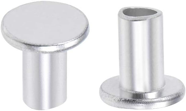 Amazon.com: uxcell 100 Pcs 6mm x 10mm Aluminum Flat Head Semi-Tubular ...