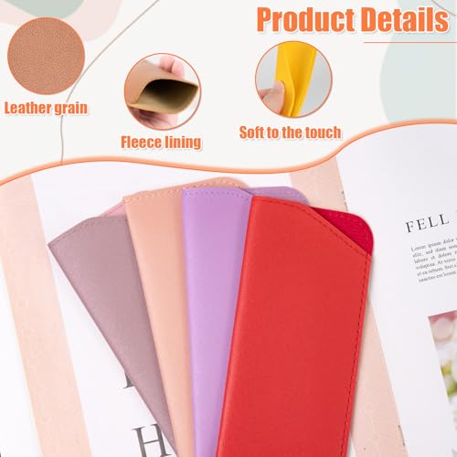 Image of 30 Pcs PU Leather Eyeglass Case, Soft Eyeglass Cases, Slim Eyeglass Case, Pocket Glasses Case for Women