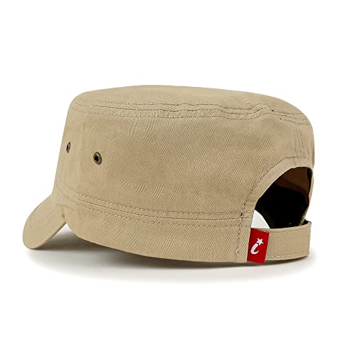 Image of ililily Crystal Gemstone Stud Flower Vintage Cotton Military Army Hat Cadet Cap