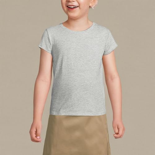 Lands' End School Uniform Girls Short Sleeve Essential T-Shirt4